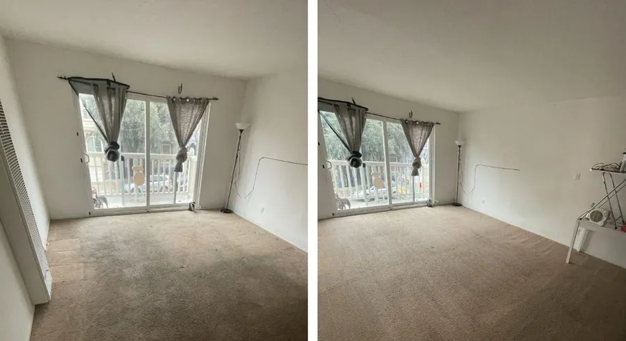 Apartment carpet cleaning before and after in San Rafael