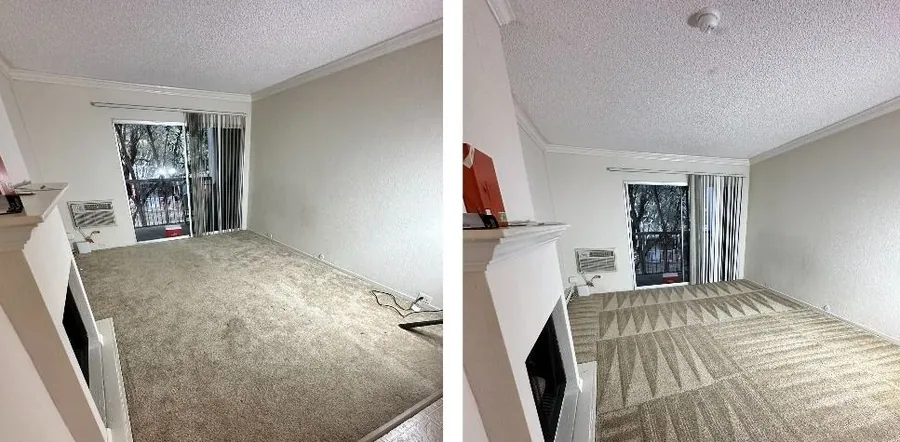 Living room carpet cleaning result in Union City