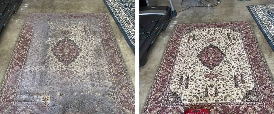 Area rug cleaning before and after across the Bay Area